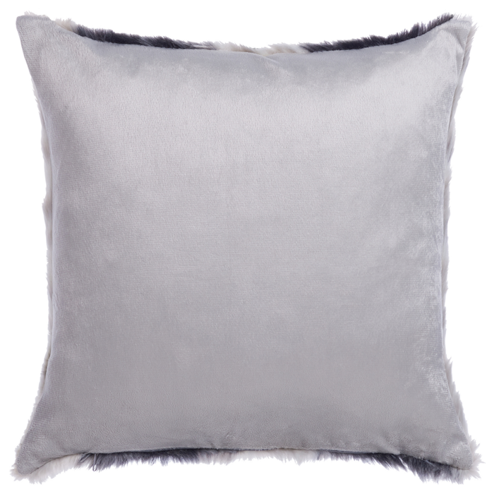 Set di 2 cuscini in acrilico grigio 45 x 45 cm boho tinta unita cerniera soggiorno camera da letto peloso