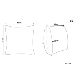 Set di 2 cuscini in acrilico grigio 45 x 45 cm boho tinta unita cerniera soggiorno camera da letto peloso