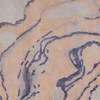 Tappeto tappetino Moquette Tessuto in poliestere beige e blu Motivo astratto Fondo rivestito in gomma 160 x 230 cm