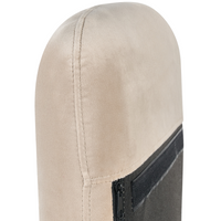 Sedia A Dondolo Velluto Beige Gambe In Metallo Pattini In Legno Moderni