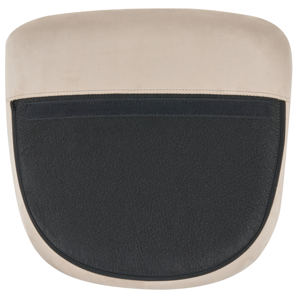 Sedia A Dondolo Velluto Beige Gambe In Metallo Pattini In Legno Moderni