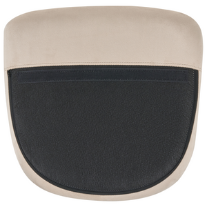 Sedia A Dondolo Velluto Beige Gambe In Metallo Pattini In Legno Moderni