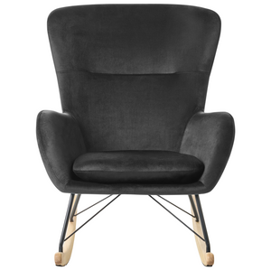 Sedia A Dondolo Velluto Nero Gambe In Metallo Pattini In Legno stile glamour moderno tradizionale