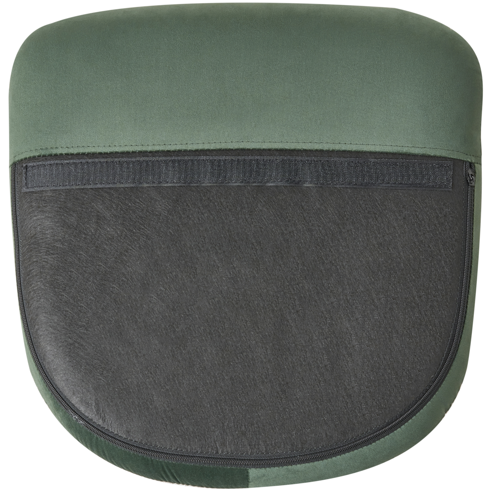 Sedia A Dondolo Velluto Verde Scuro Gambe In Metallo Pattini In Legno Moderni