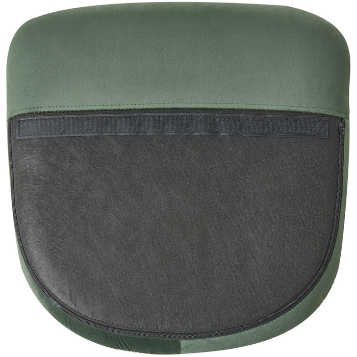 Sedia A Dondolo Velluto Verde Scuro Gambe In Metallo Pattini In Legno Moderni