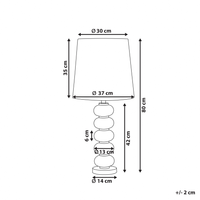 Lampada da Tavolo Base in Metallo Bianco e dorato con Paralume Impero in Tessuto Bianco