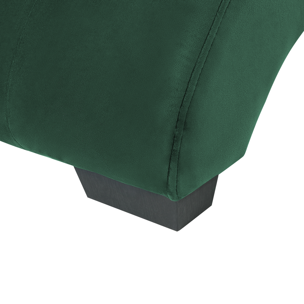 Chaise longue Velluto verde smeraldo Altoparlante Bluetooth integrato Caricabatterie USB Design moderno Divano curvo per 1 persona Soggiorno