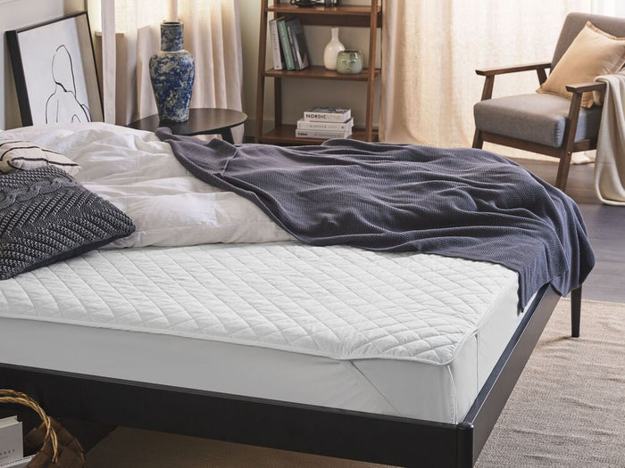 Proteggi materasso copri materasso trapuntato king 160 x 200 cm cotone japara bianco