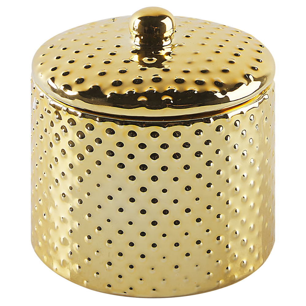 Set di 4 Accessori Bagno in Ceramica dorata dispenser sapone porta sapone portaspazzolini bicchiere