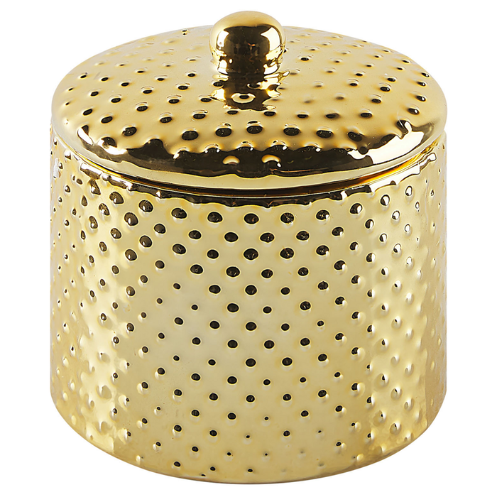 Set di 4 Accessori Bagno in Ceramica dorata dispenser sapone porta sapone portaspazzolini bicchiere