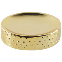 Set di 4 Accessori Bagno in Ceramica dorata dispenser sapone porta sapone portaspazzolini bicchiere