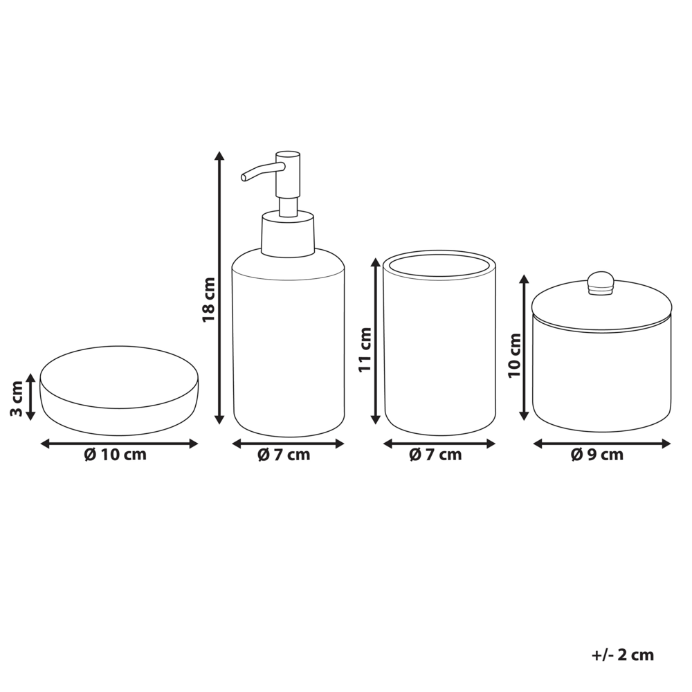 Set di 4 Accessori Bagno in Ceramica dorata dispenser sapone porta sapone portaspazzolini bicchiere