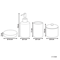 Set di 4 Accessori Bagno in Ceramica dorata dispenser sapone porta sapone portaspazzolini bicchiere