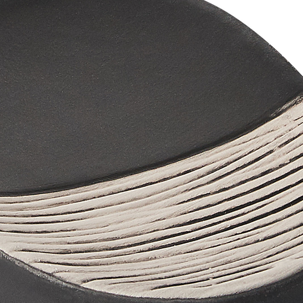 Set di 4 Accessori Bagno in Ceramica nera e beige dispenser sapone porta sapone portaspazzolini bicchiere