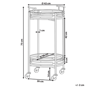 Carrello da cucina a rotelle porta bottiglie con piano a specchio metallo dorato glamour