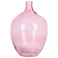 Vaso decorativo in vetro rosa 39 cm decorativo fatto a mano rotondo a forma di bocciolo da tavolo Decorazione per la casa Design moderno