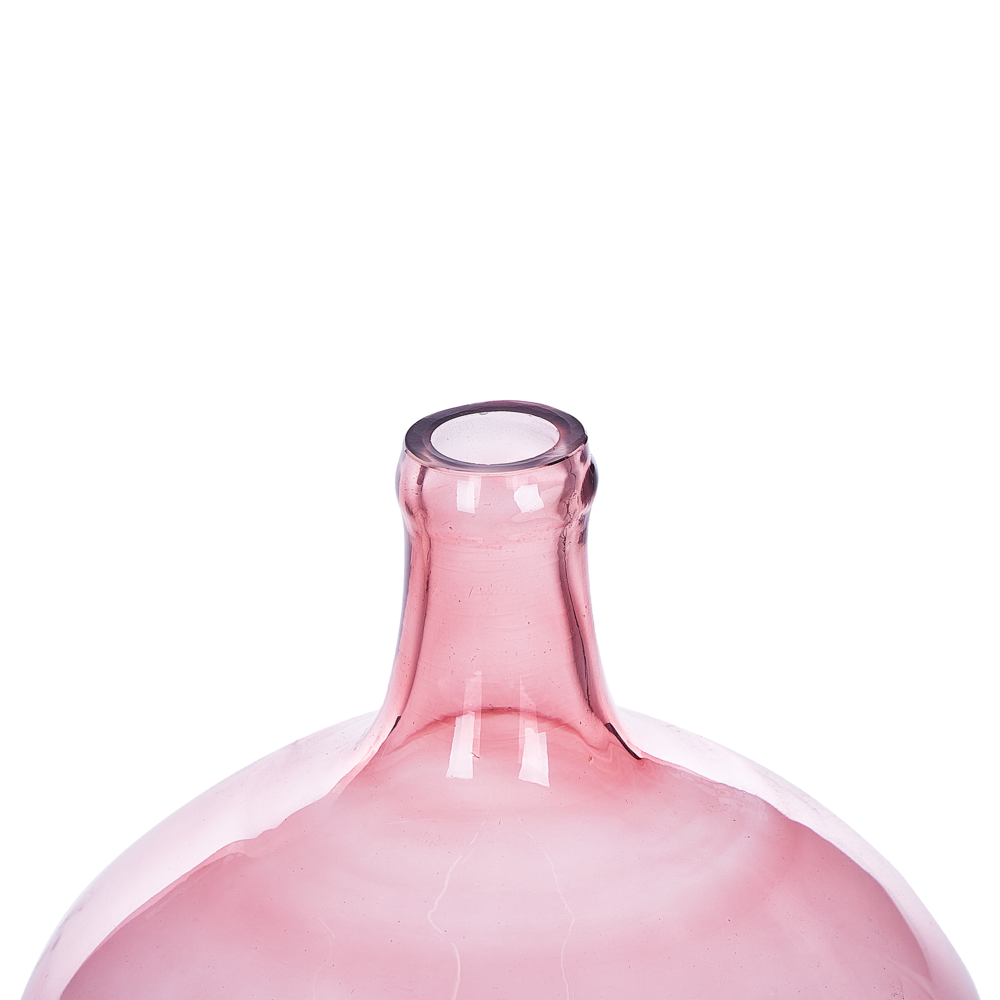 Vaso decorativo in vetro rosa 39 cm decorativo fatto a mano rotondo a forma di bocciolo da tavolo Decorazione per la casa Design moderno