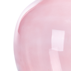 Vaso decorativo in vetro rosa 39 cm decorativo fatto a mano rotondo a forma di bocciolo da tavolo Decorazione per la casa Design moderno