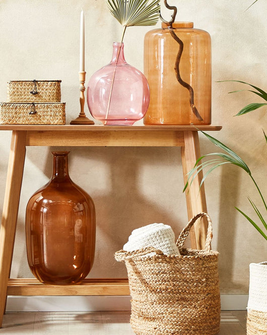 Vaso decorativo in vetro arancione colorato trasparente decorativo accessorio per la casa in vetro