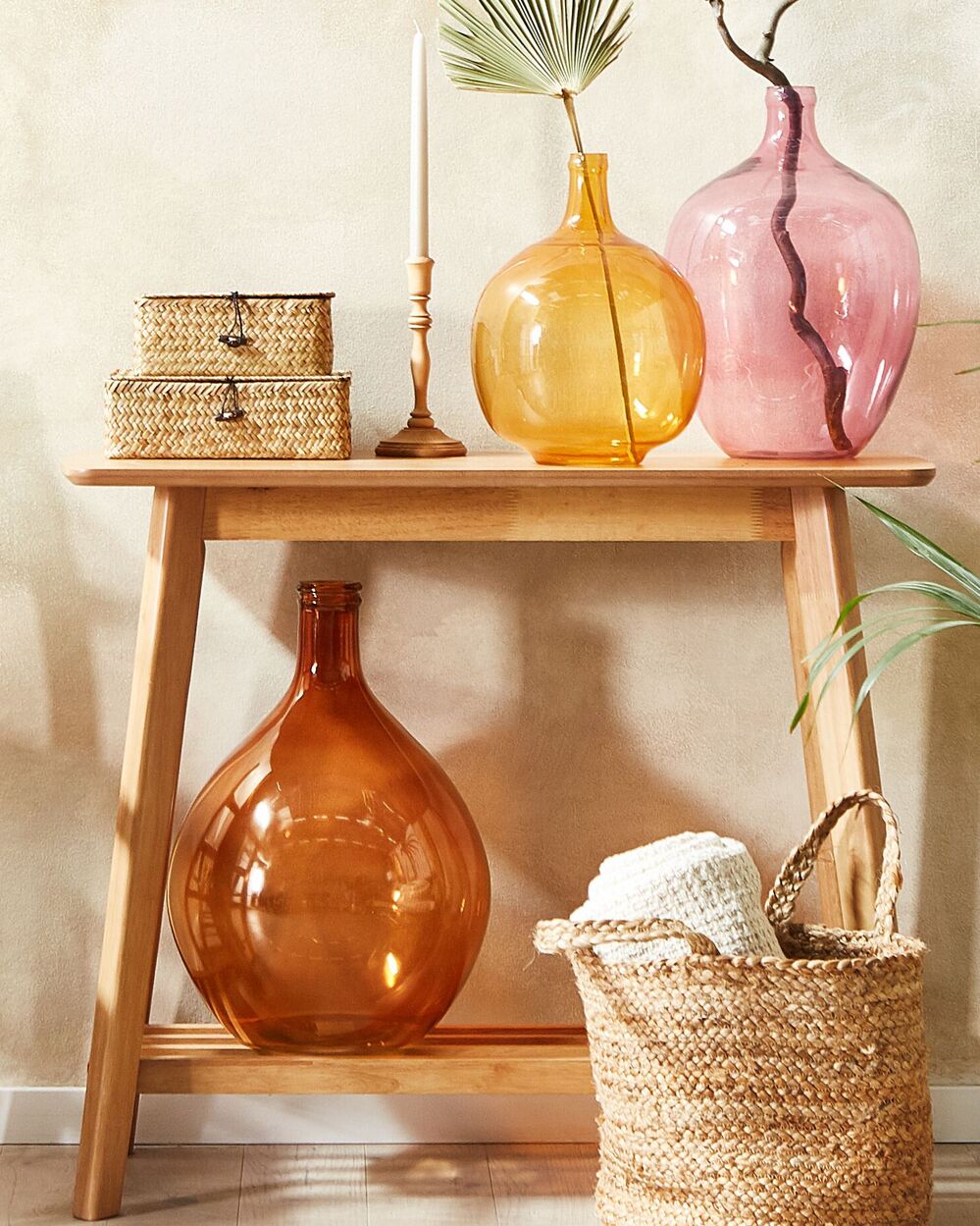 Vaso decorativo in vetro marrone dorato 48 cm decorativo fatto a mano rotondo a forma di bocciolo da tavolo decorazione della casa