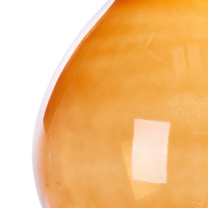 Vaso decorativo in vetro marrone dorato 48 cm decorativo fatto a mano rotondo a forma di bocciolo da tavolo decorazione della casa