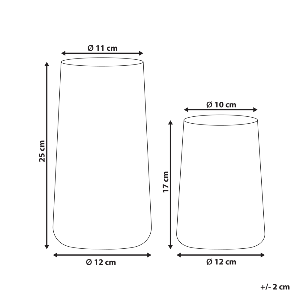 Set di 2 vasi in vetro trasparente decorativo accessorio per la casa in vetro