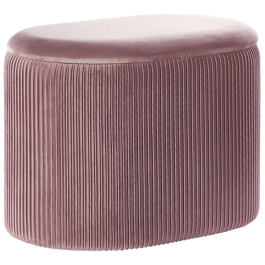 Pouf in velluto rosa glamour portaoggetti poggiapiedi soggiorno camera da letto