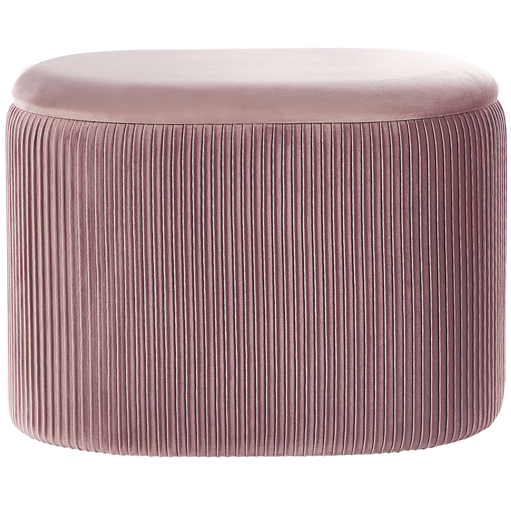 Pouf in velluto rosa glamour portaoggetti poggiapiedi soggiorno camera da letto