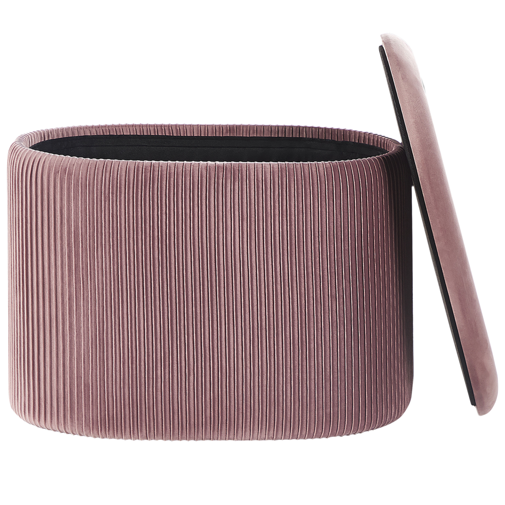 Pouf in velluto rosa glamour portaoggetti poggiapiedi soggiorno camera da letto