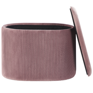 Pouf in velluto rosa glamour portaoggetti poggiapiedi soggiorno camera da letto