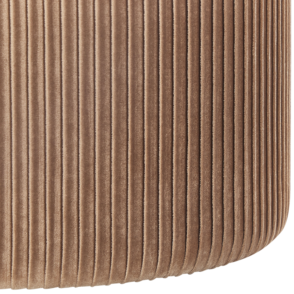 Pouf Beige Velluto Glamour Storage Poggiapiedi Soggiorno Camera da Letto