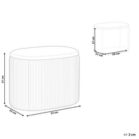 Pouf Beige Velluto Glamour Storage Poggiapiedi Soggiorno Camera da Letto