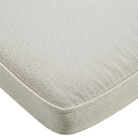 Poltrona da giardino in rattan naturale con cuscini dello schienale in cotone bianco sporco per interni ed esterni