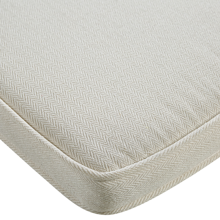 Poltrona da giardino in rattan naturale con cuscini dello schienale in cotone bianco sporco per interni ed esterni