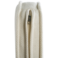 Poltrona da giardino in rattan naturale con cuscini dello schienale in cotone bianco sporco per interni ed esterni