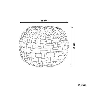 Pouf in velluto rosso 45 x 35 cm intrecciato a cesto fatto a mano rotondo con imbottitura in EPS poggiapiedi