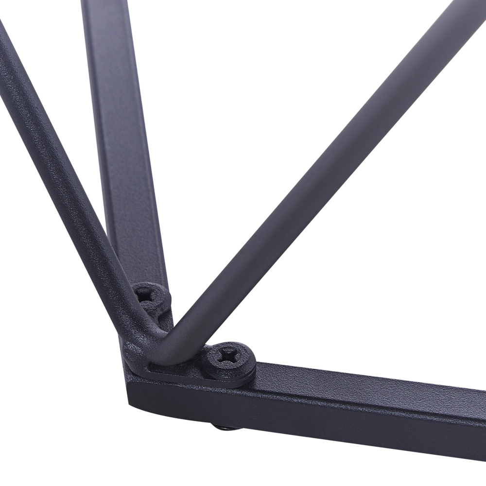 Set di 2 Tavolini da caffè in Legno Scuro Nero Truciolare Ferro Rotondo Piani Rimovibili Tavolini Moderni Industriali per Soggiorno