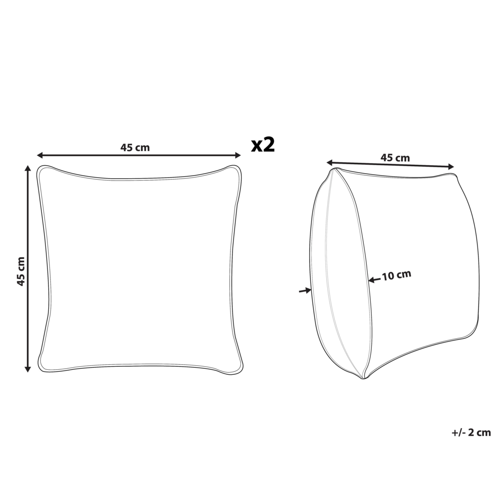 Set di 2 cuscini in cotone grigio scuro 45 x 45 cm ideale per interni