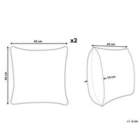 Set di 2 cuscini in cotone grigio scuro 45 x 45 cm ideale per interni