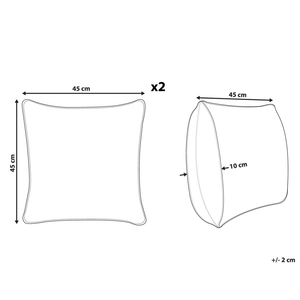Set di 2 cuscini in cotone grigio scuro 45 x 45 cm ideale per interni