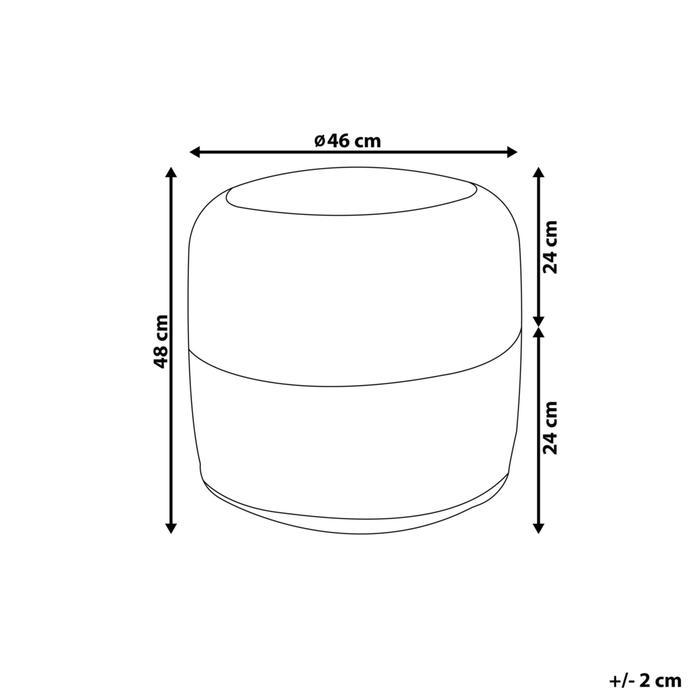 Pouf ottomana iuta nera perline EPS riempimento rotondo ø 46 cm stile boho