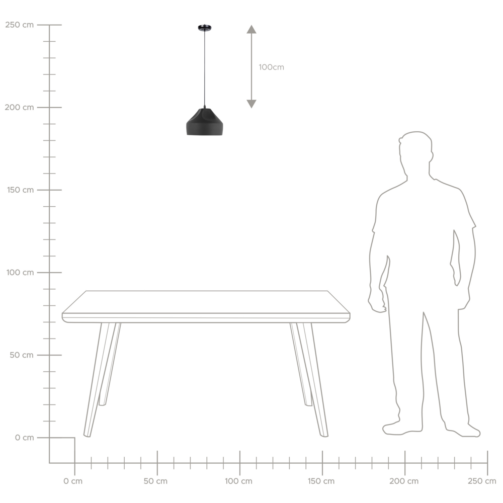 Lampada a Sospensione Colore Nero Metallo Rotondo Forma Irregolare 1 Luce Moderna