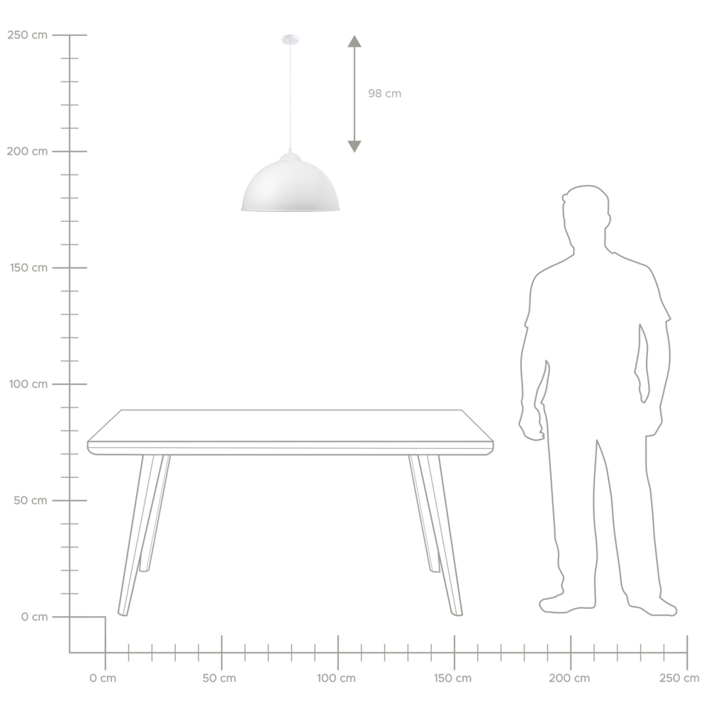 Lampada da soffitto bianca Mezza Globo Metallo Industriale Moderna