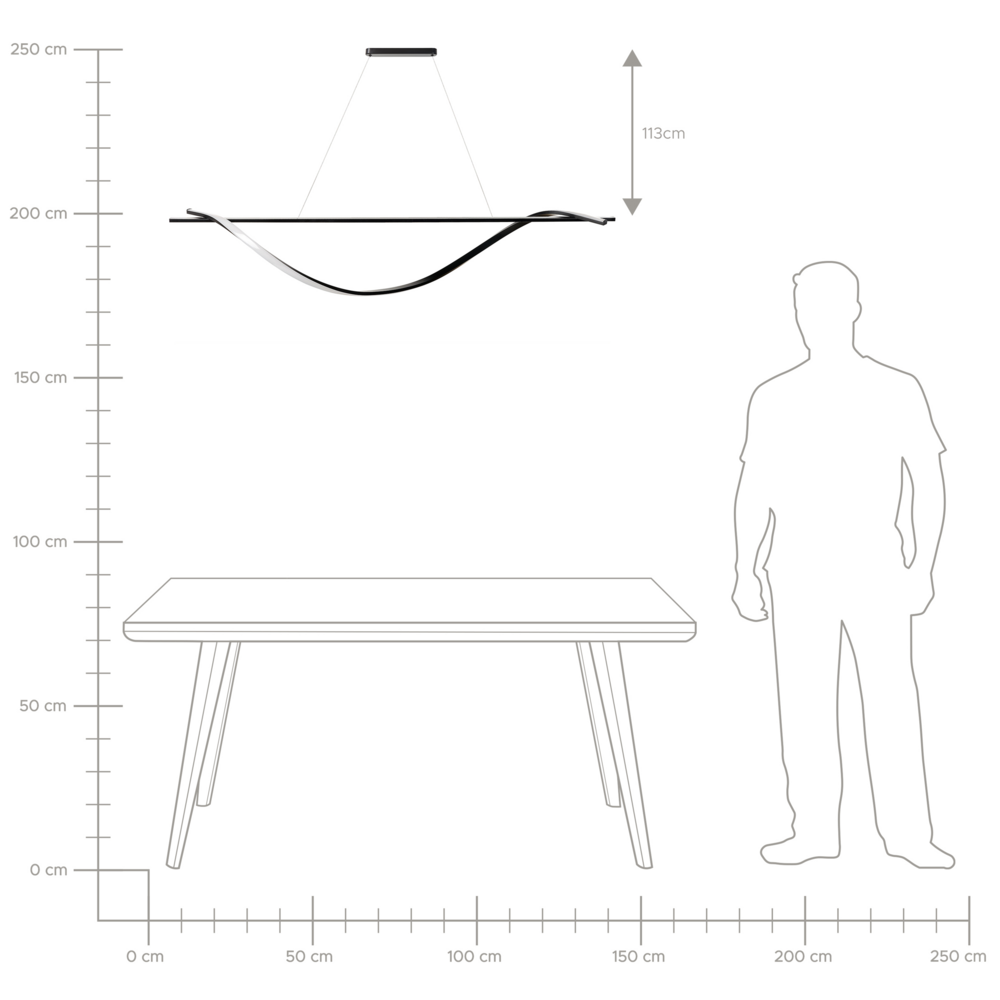 Lampada a Sospensione Moderna Integrata a Luce LED a Forma di Spirale in Metallo Nero