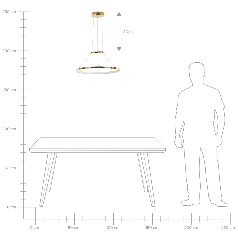 Moderna Lampada a Sospensione Illuminazione Integrata LED Anelli Lampada a Sospensione Rotonda in Metallo dorato