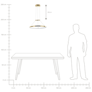 Moderna Lampada a Sospensione Illuminazione Integrata LED Anelli Lampada a Sospensione Rotonda in Metallo dorato