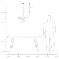 Lampadario Cristallo Bianco 6 Lampadine Glamour Soggiorno Camera da Letto