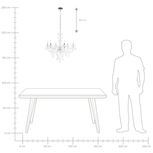 Lampadario Cristallo Bianco 6 Lampadine Glamour Soggiorno Camera da Letto