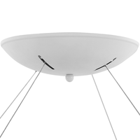 Lampada a sospensione in acciaio bianco con luci a LED integrate ad anello di forma rotonda a sospensione con illuminazione glamour moderna