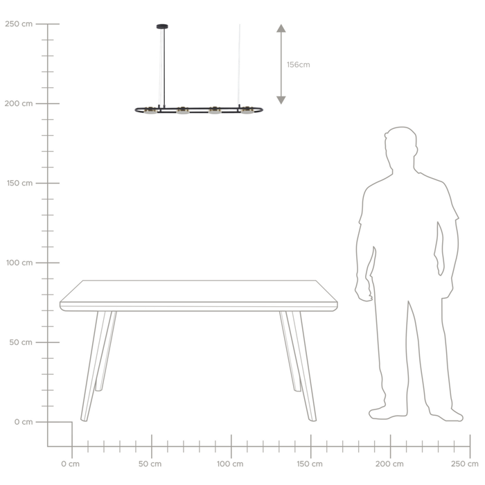 Lampada a sospensione in ottone Nero in acciaio luci a LED integrate a 4 luci illuminazione a binario a sospensione cucina industriale